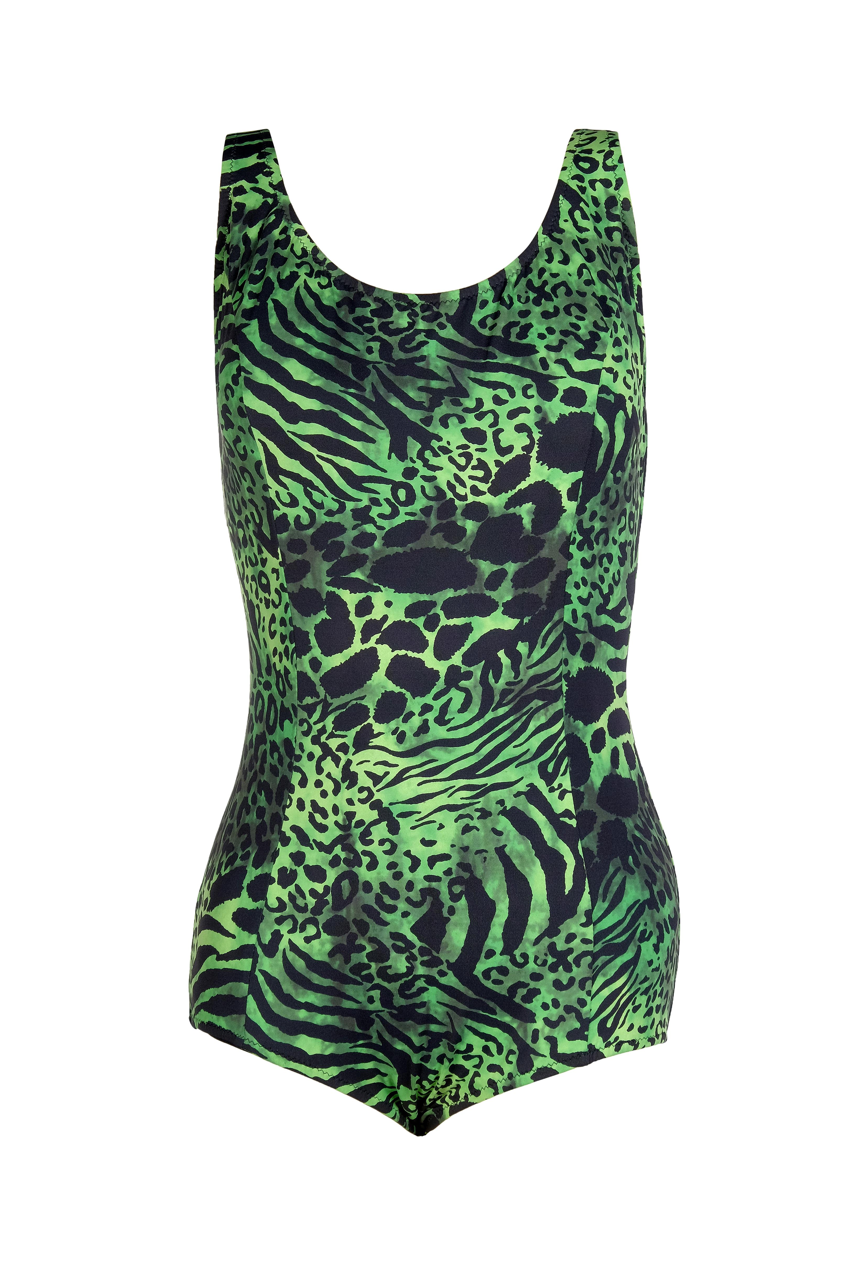 Beria Kadın Büyük Beden Kuplu Yeşil Desenli Mayo