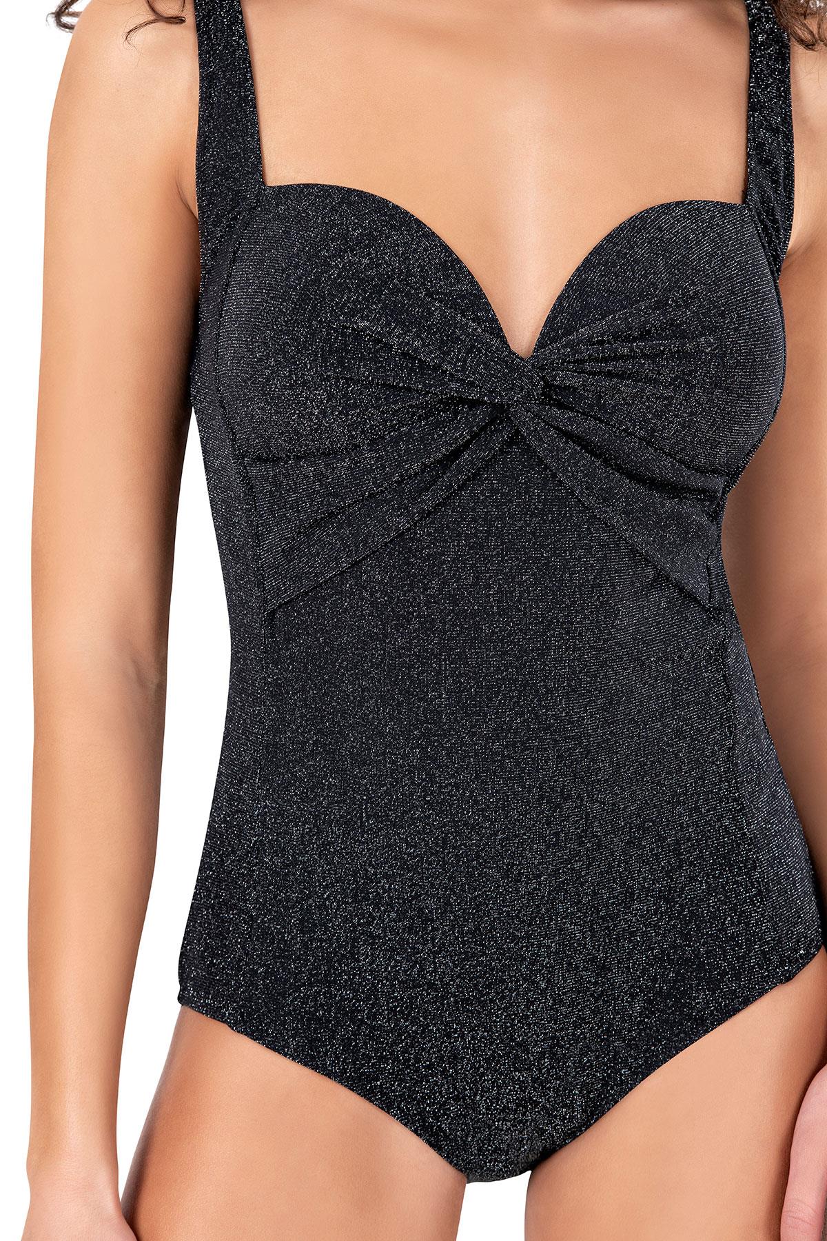 Endeep Kadın Siyah Simli Mayo