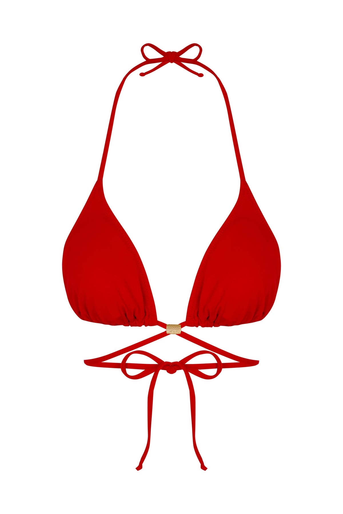 Beria Kadın Çapraz Bağlama Detaylı Üçgen İpli Kırmızı Bikini Takımı
