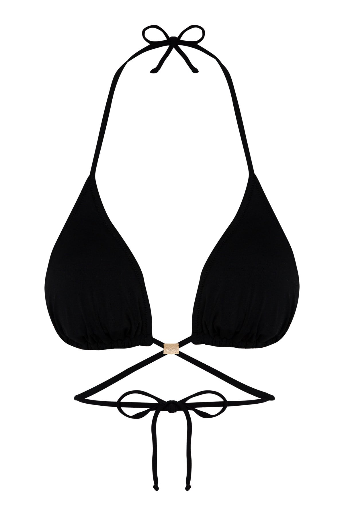 Beria Kadın Çapraz Bağlama Detaylı Üçgen İpli Siyah Bikini Takımı