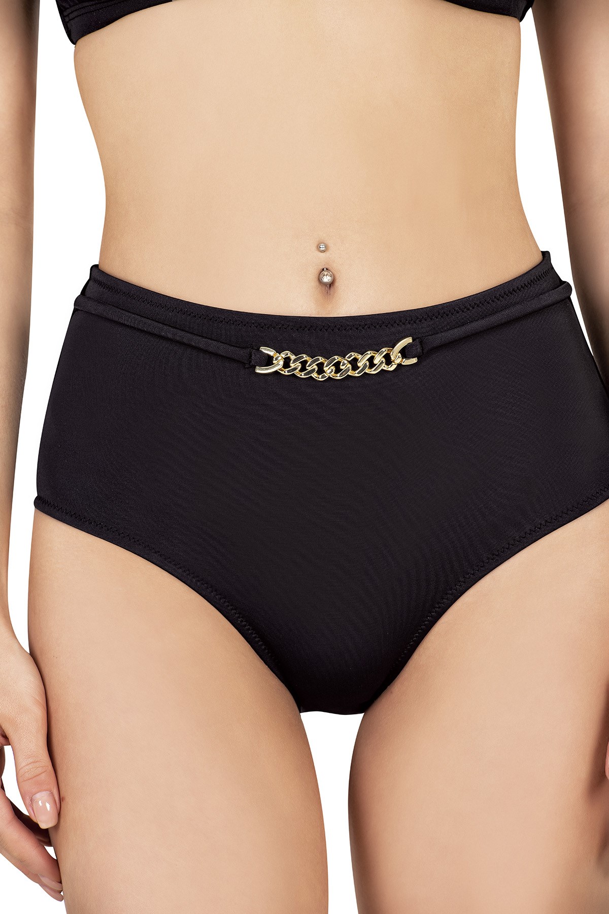 Endeep Kadın Zincir Aksesuarlı Siyah Bikini Takımı