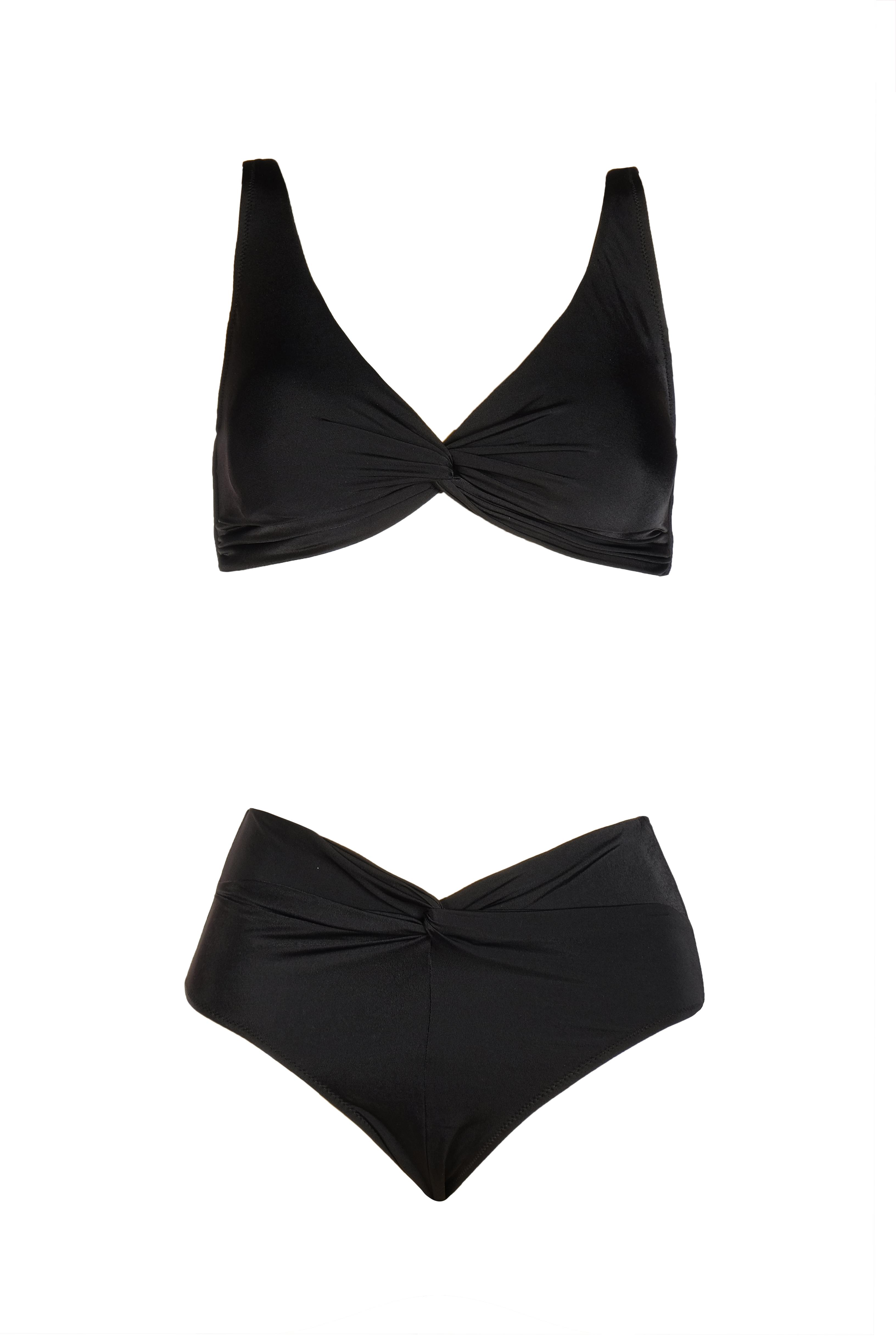 Endeep Kadın Yüksek Bel Siyah Bikini Takımı