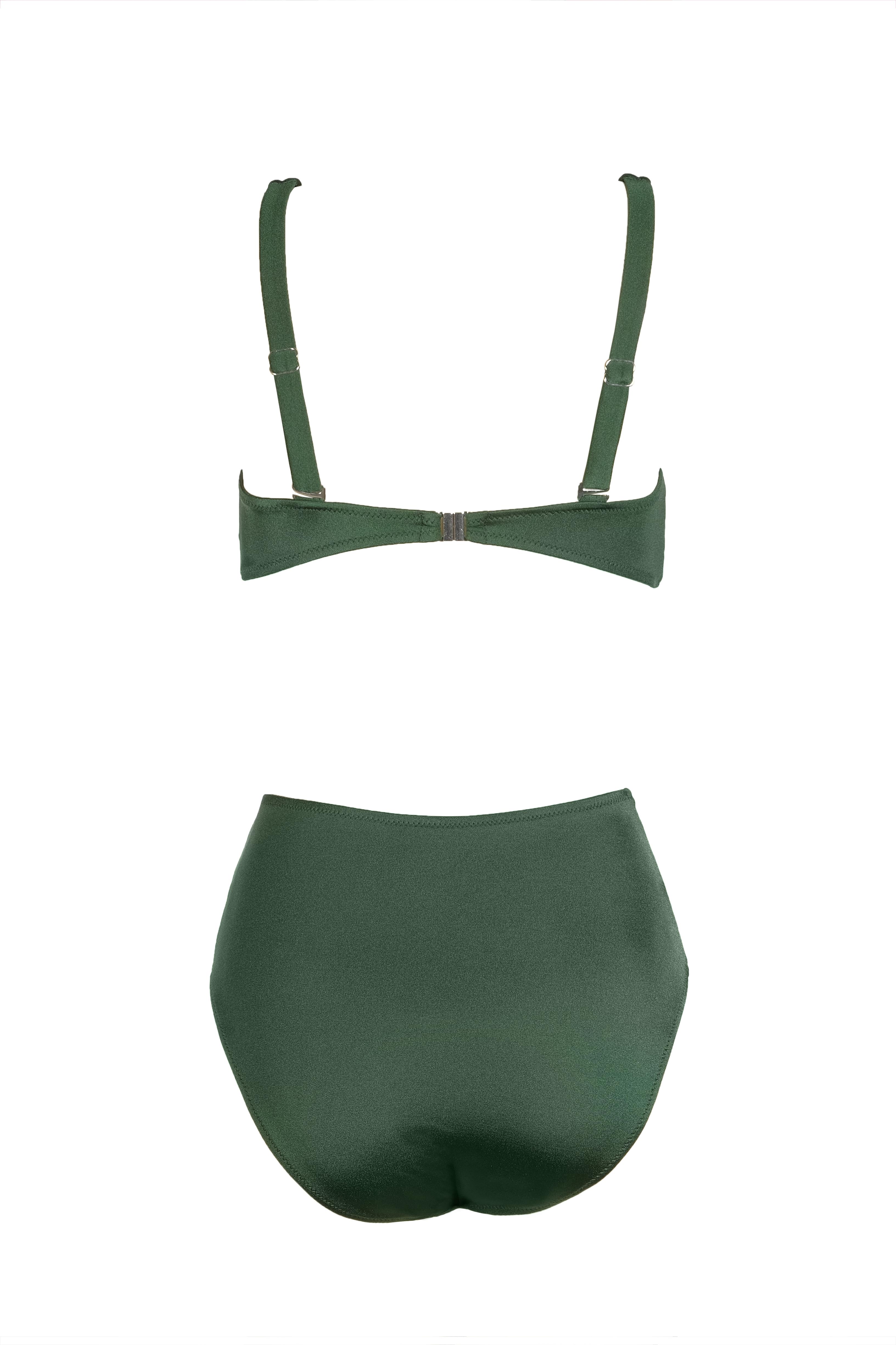 Endeep Kadın Yüksek Bel Yeşil Bikini Takımı