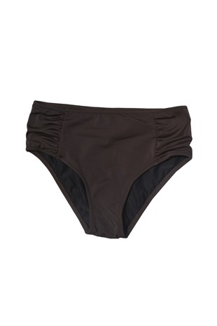 Endeep Kadın Büzgülü Kalın Kenarlı Kahverengi Bikini Altı