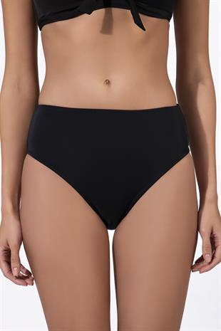 Endeep Kadın Hipster Yüksek Bel Siyah Bikini Altı