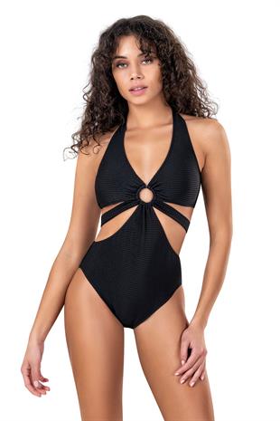 Endeep Kadın Halka Aksesuarlı Kırmızı Mayokini