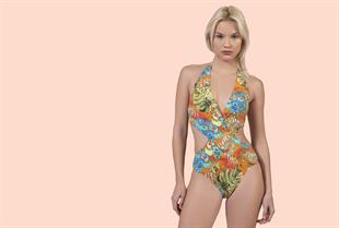 Endeep Kadın Çapraz Detaylı Desenli Mayokini