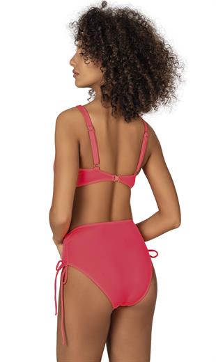 Endeep Kadın Büyük Beden Balenli Destekli Bağlama Detaylı Pembe Bikini Takımı