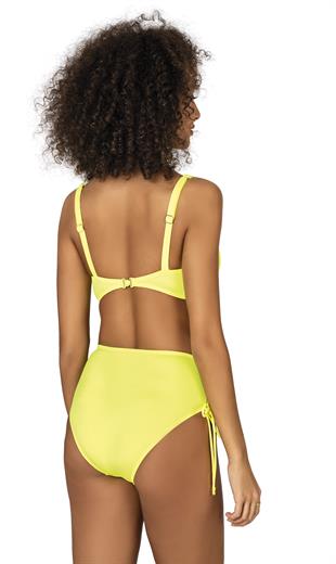 Endeep Kadın Fiyonk Detaylı Sarı Büyük Beden Bikini Takımı