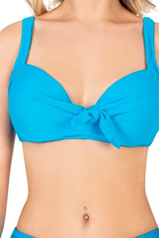 Endeep Kadın Büyük Beden Balenli Mavi Bikini Takımı