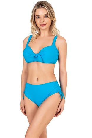 Endeep Kadın Büyük Beden Balenli Mavi Bikini Takımı