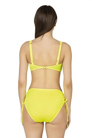 Endeep Kadın Fiyonk Detaylı Sarı Büyük Beden Bikini Takımı