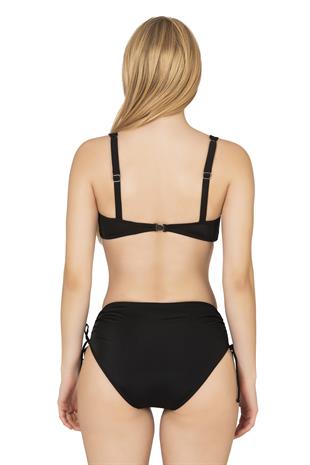Endeep Kadın Fiyonk Detaylı Siyah Büyük Beden Bikini Takımı