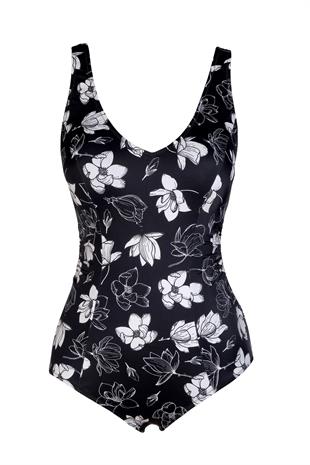 Endeep Beria Kadın Büyük Beden Çiçek Desenli Toparlayıcı Mayo