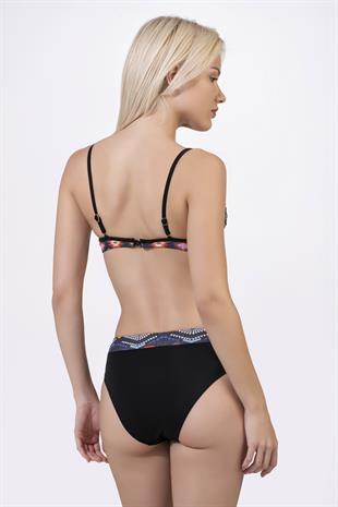Endeep Kadın Geometrik Dokulu Desenli Balenli Destekli Bikini Takımı