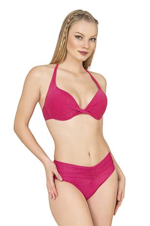 Endeep Kadın Büzgü Detaylı Destekli Pembe Bikini Takımı