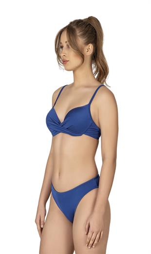 Endeep Kadın Düğüm Detaylı Destekli Mavi Bikini Takımı