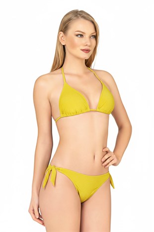 Beria Kadın Üçgen Yarım Dolgulu Hardal Bikini Takımı