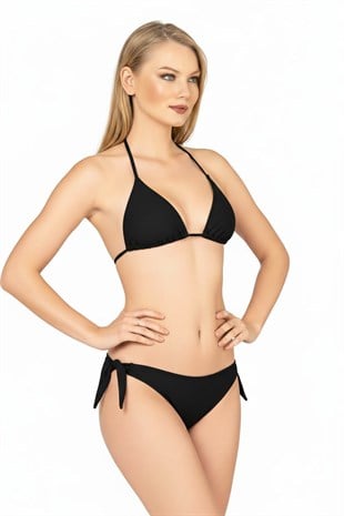 Beria Kadın Üçgen Yarım Dolgulu Siyah Bikini Takımı