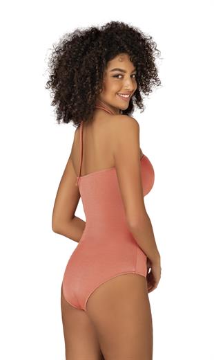 Endeep Kadın Aksesuar Detaylı Turuncu Mayo