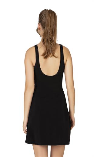 Endeep Kadın Kruvaze Detaylı Desenli Elbise Etekli Mayo