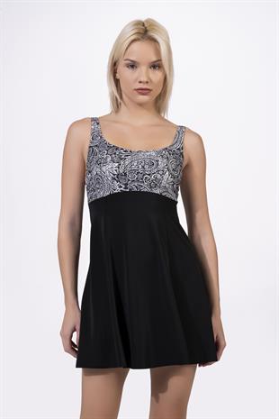 Endeep Kadın Ayarlanabilir Askılı Lurex Kumaşlı Etekli Elbise Mayo