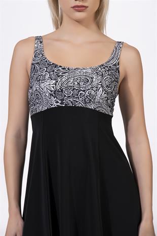 Endeep Kadın Ayarlanabilir Askılı Lurex Kumaşlı Etekli Elbise Mayo