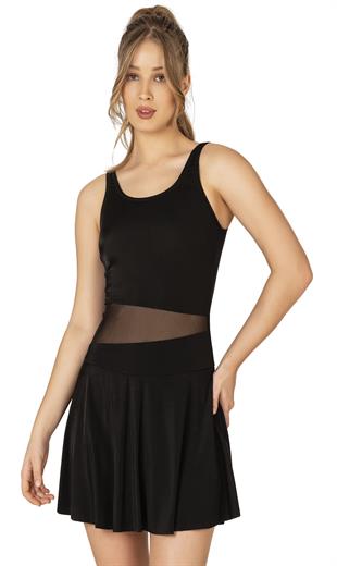 Endeep Kadın Tül Detaylı Elbise Etekli Mayo