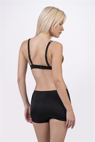 Endeep Kadın Etnik Desenli Özel Dokulu Kumaşlı Şortlu Bikini Takımı