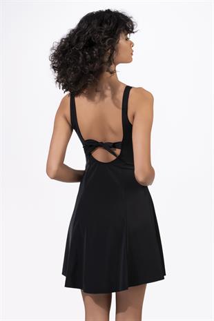 Endeep Kadın Etnik Desenli Özel Dokulu Kumaşlı Etekli Elbise Mayo