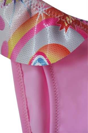 Endeep Kız Çocuk Parlak Desenli Volanlı Bikini Takımı