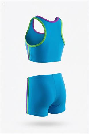 Endeep Kız Çocuk Açık Mavi Bustiyer Şortlu Yüzücü Mayo Bikini Takımı