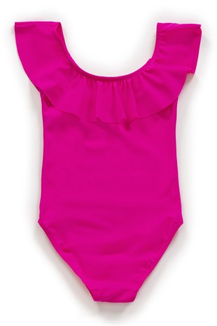 Endeep Kız Çocuk Volanlı Fuşya Mayo