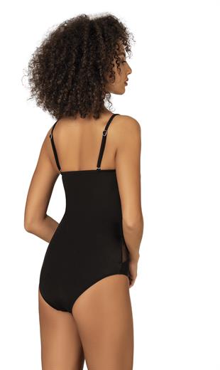 Endeep Kadın Tül Detaylı İnce Askılı Straplez Mayo