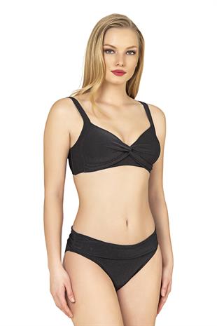 Endeep Kadın Toparlayıcı Bağlama Detaylı Siyah Bikini Takımı