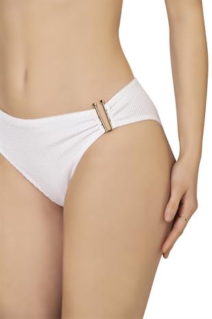 Endeep Kadın Dokulu Aksesuarlı Beyaz Bikini Takımı