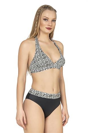 Endeep Kadın Zigzag Desenli Toparlayıcı Bikini Takımı