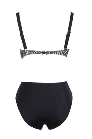 Endeep Beria Kadın Zebra Desenli Toparlayıcı Askılı Bikini Takımı