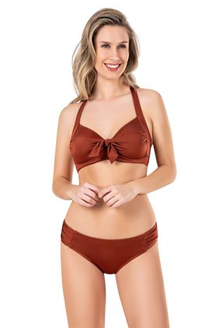 Endeep Kadın Fiyonk Detaylı Kiremit Bikini Takımı