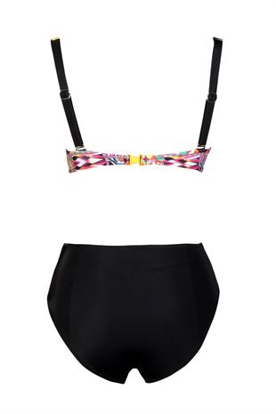 Endeep Beria Kadın Pembe Geometrik Desenli Toparlayıcı Askılı Bikini Takımı
