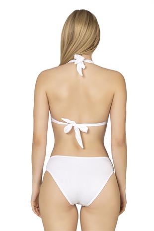 Endeep Kadın Dokulu Aksesuarlı Beyaz Bikini Takımı