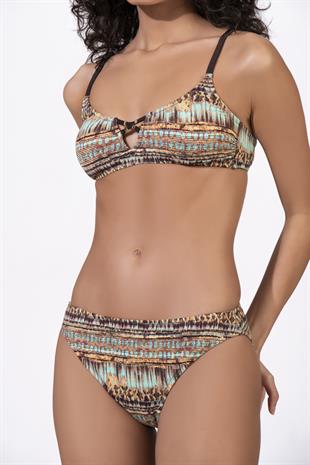 Endeep Kadın Ayarlanabilir Askılı Lurex Desenli Toparlayıcı Bikini Takımı
