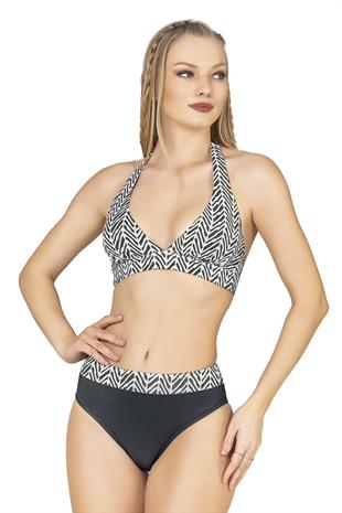 Endeep Kadın Zigzag Desenli Toparlayıcı Bikini Takımı