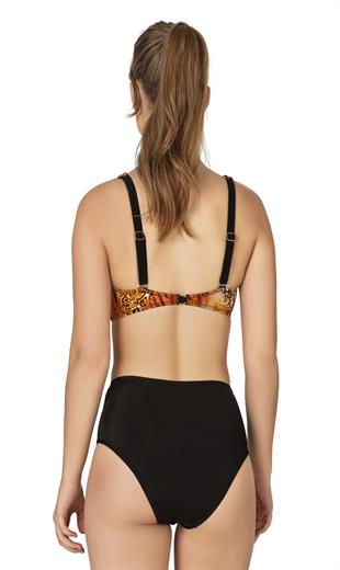 Endeep Kadın Düğüm Detaylı Kruvaze Toparlayıcı Kahverengi Bikini Takımı