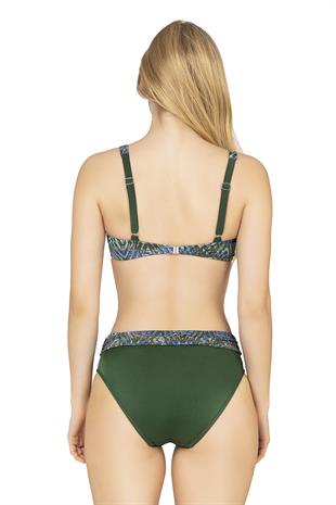 Endeep Kadın Yüksek Bel Toparlayıcı Yeşil Parıltılı Bikini Takımı