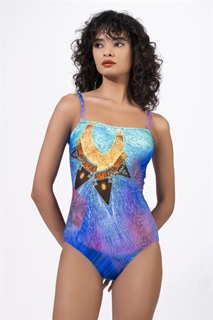 Endeep Kadın Desenli Straplez Mayo