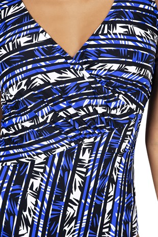 Endeep Kadın Kruvaze Yaka Desenli Mayo