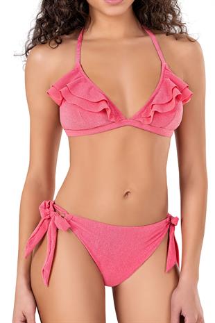 Endeep Kadın Fırfırlı Pembe Bikini Takımı