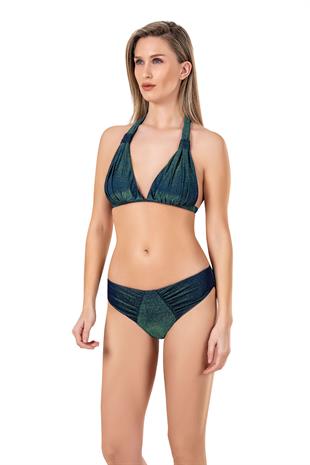 Endeep Kadın Büzgü Detaylı Simli Bikini Takımı