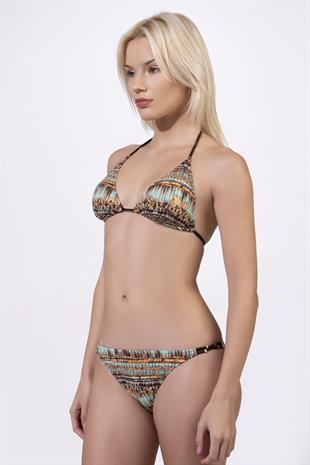 Endeep Kadın Aksesuarlı Üçgen Lurex Kumaş Bikini Takımı